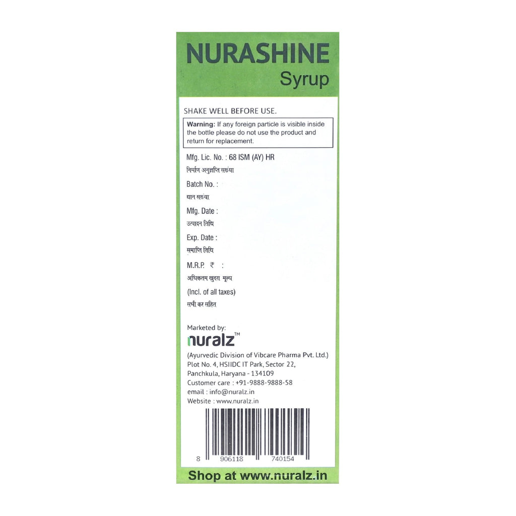 Nuralz Nurashine Syrup (400 ml) (200 ml X 2) – Uniherbs India