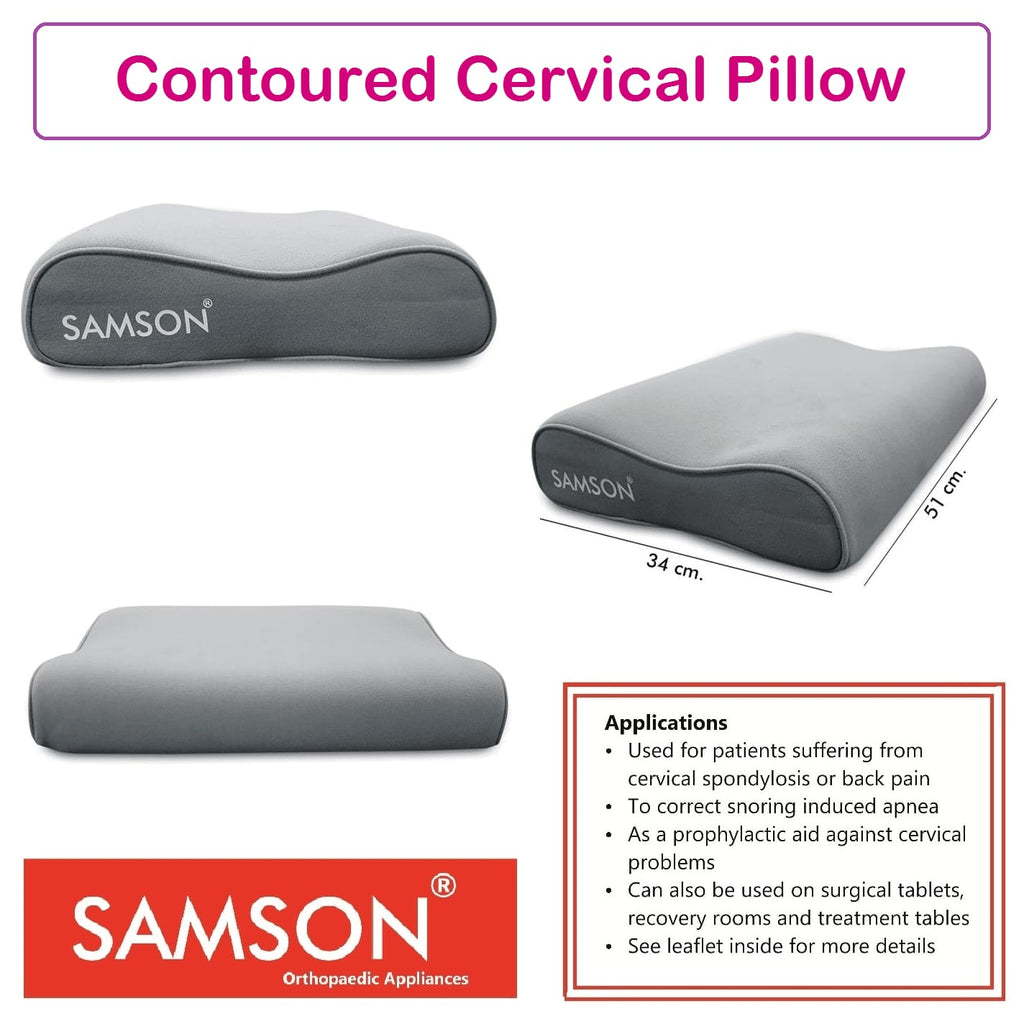 Samson Cervical Pillow (Contoured) - Orthopaedic Neck & Back Support ...