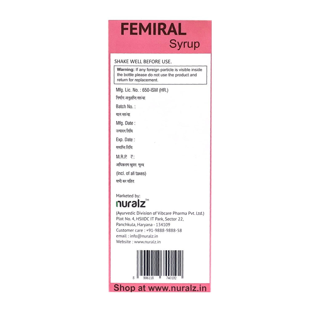 Nuralz Femiral Syrup (400 ml) (200 ml X 2) Uniherbs India
